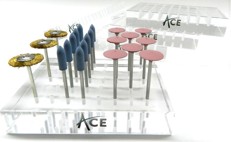 JTS Clear Bur Holder 4-1/4" x 3 Plastic 40 Hole Jewelers for Shanks 3/32" Organizer - Image 1